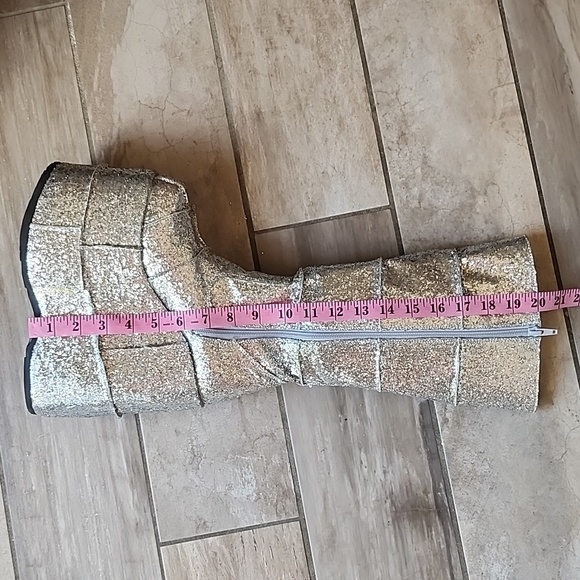 DEMONIA STACK 301G SIZE 8 SILVER GLITTER BOOTS - Picture 12 of 14